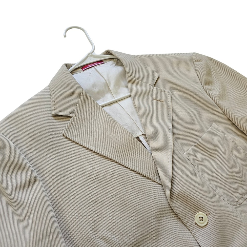 Pal Zileri Concept Beige Micro Stripe Jacket Blazer Sports Jacket US 42 EU 52 R